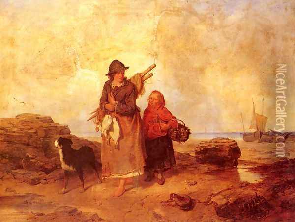 Fisherfolk Oil Painting - Isaac Henzell