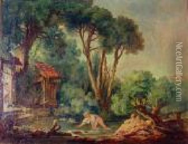Le Bagnanti Oil Painting - Jean-Honore Fragonard
