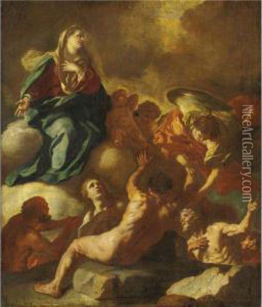 La Vergine E Le Anime Del Purgatorio Oil Painting - Francesco Solimena