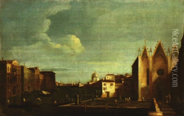 Il Canal Grande Con La Chiesa Di Santa Maria Della Carita Oil Painting - Giuseppe Diziani