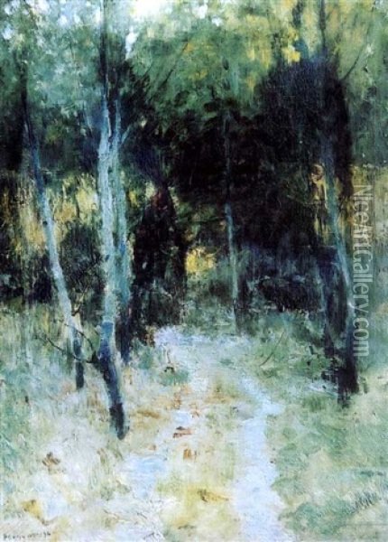 Chemin Dans Un Sous-bois Oil Painting - Wladyslaw Podkowinski