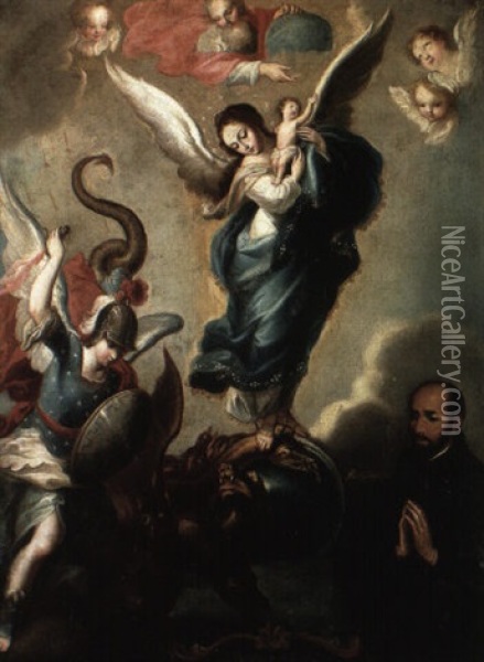 Virgen Del Apocalipsis Oil Painting - Miguel Cabrera