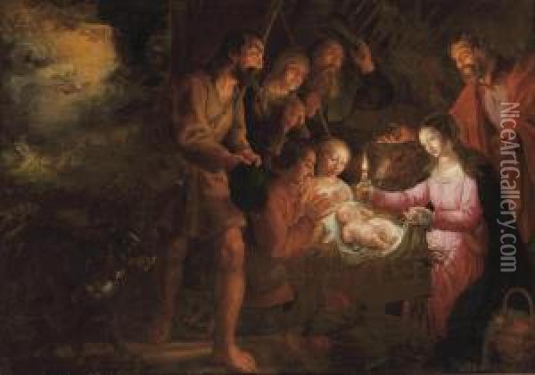 The Adoration Of The Shepherds Oil Painting - Peter Wtewael