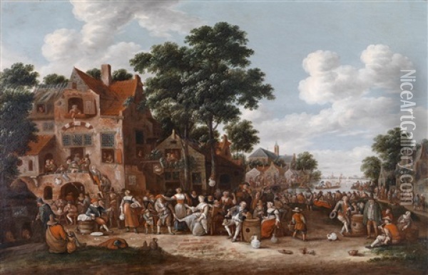Ein Dorffest Oil Painting - Rutger Verburgh