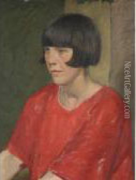 Portrait Of A Lady Oil Painting - William Rothenstein
