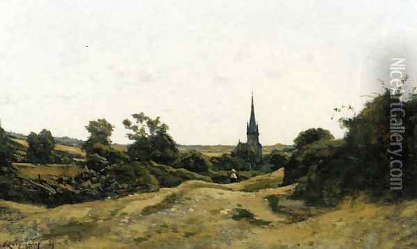 Église de St Privé, Yonne Oil Painting - Henri-Joseph Harpignies