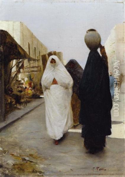 A Street In The Orient Oil Painting - Fabbio Fabbi