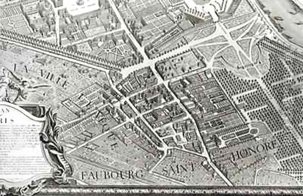 Plan of Paris, known as the 'Plan de Turgot' 9 Oil Painting - Bretez, Louis