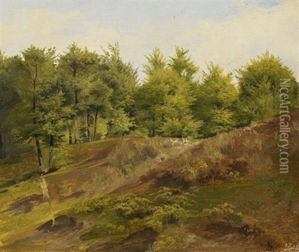 Waldlandschaft Oil Painting - Johann Wilhelm Preyer