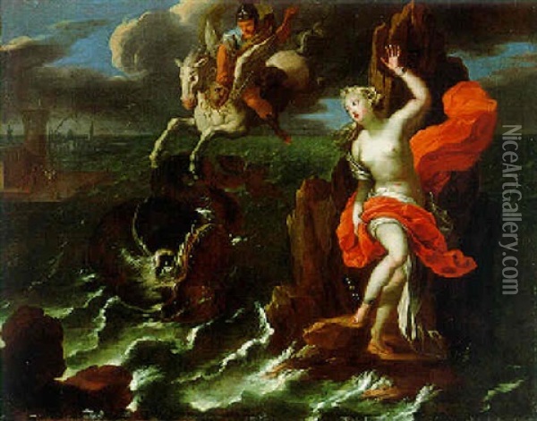 Perseus Und Andromeda Oil Painting - Charles-Antoine Coypel