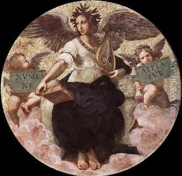 The Stanza Della Segnatura Ceiling Poetry Oil Painting - Raphael