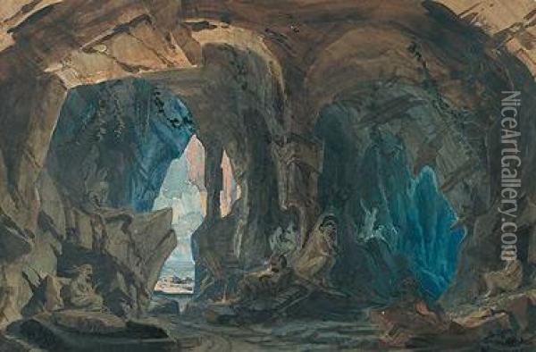 La Caverna Oil Painting - Eugenio Lucas Velasquez