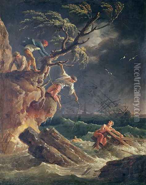 The Tempest, c.1762 Oil Painting - Claude-joseph Vernet