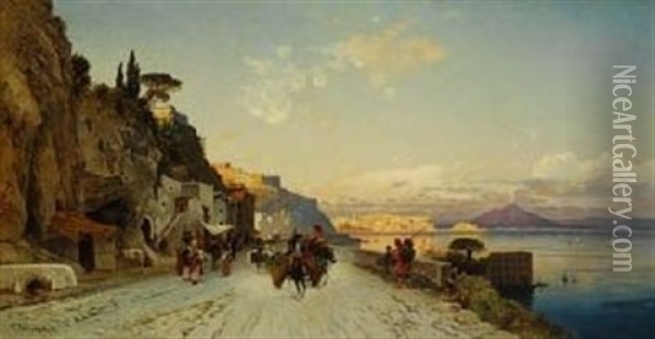 Golf Von Neapel Oil Painting - Hermann David Salomon Corrodi