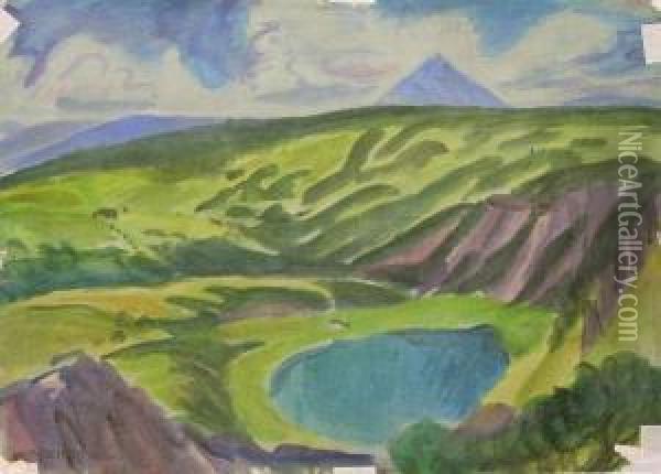 Alpenlandschaft Oil Painting - Otto Lange