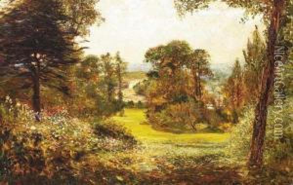 The Terrace Garden, Richmond,
London Oil Painting - Francis S. Walker