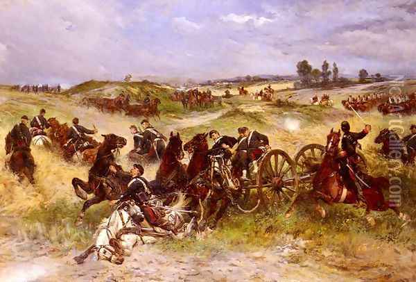 The Fray Of Battle (or The Franco-Prussian War) Oil Painting - James Alexander Walker