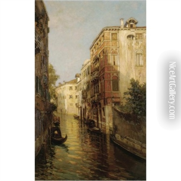 Canal In Venice Oil Painting - Bernardo Hay