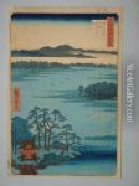 La Pagode De La Deesse Benten Dans Le Lac Inoshira Oil Painting - Utagawa or Ando Hiroshige