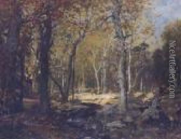 Sunlit Clearing Oil Painting - Alexander Helwig Wyant