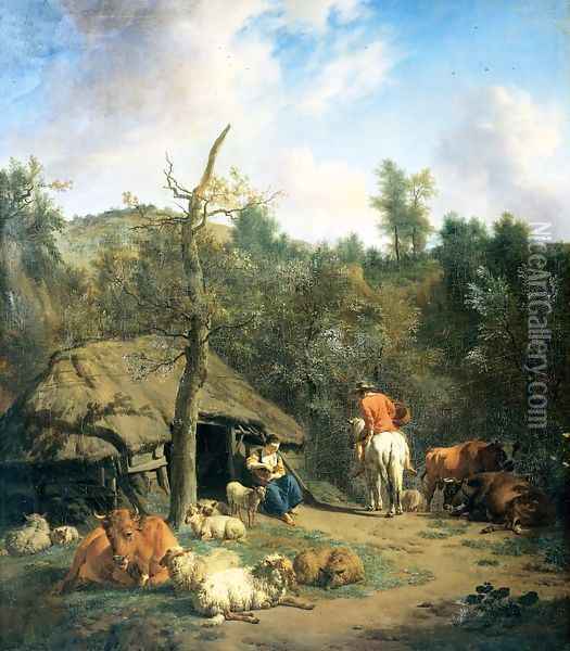 The Hut Oil Painting - Adriaen Van De Velde