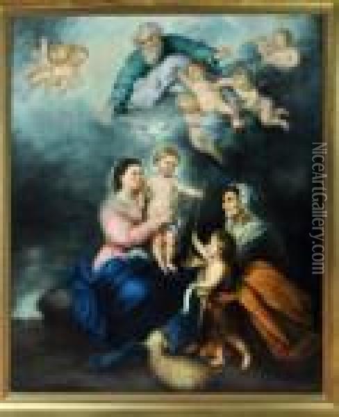 The Holy Family Or The Virgin Of Seville Oil Painting - Bartolome Esteban Murillo