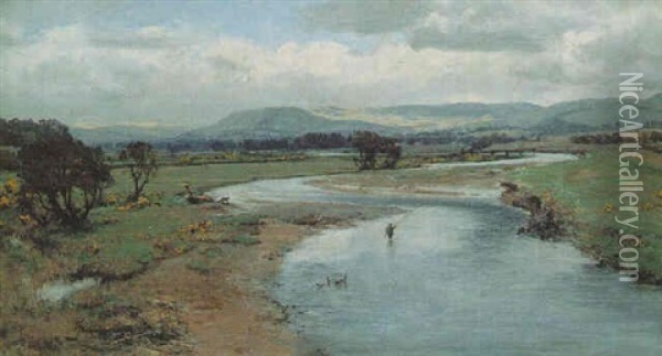 On The Nith Oil Painting - David Farquharson