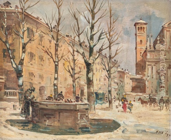 Milano Oil Painting - Giovanni Riva