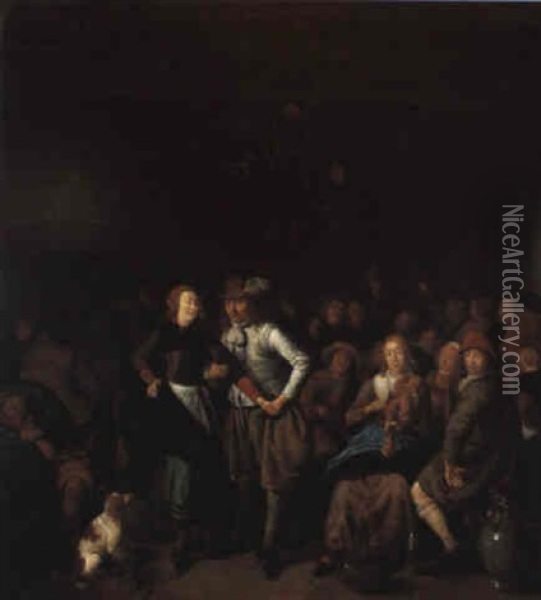 Danse A L'auberge Oil Painting - Jan Miense Molenaer