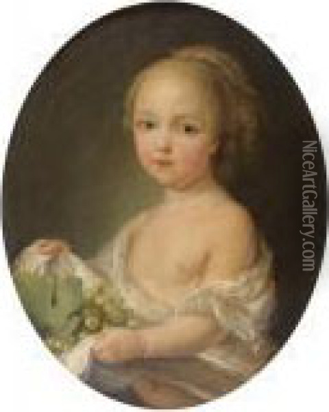 Portrait De Marie-rosalie Fille De L'artiste Oil Painting - Carle van Loo