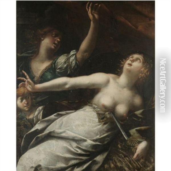 The Death Of Lucretia Oil Painting - Giovanni Stefano Danedi