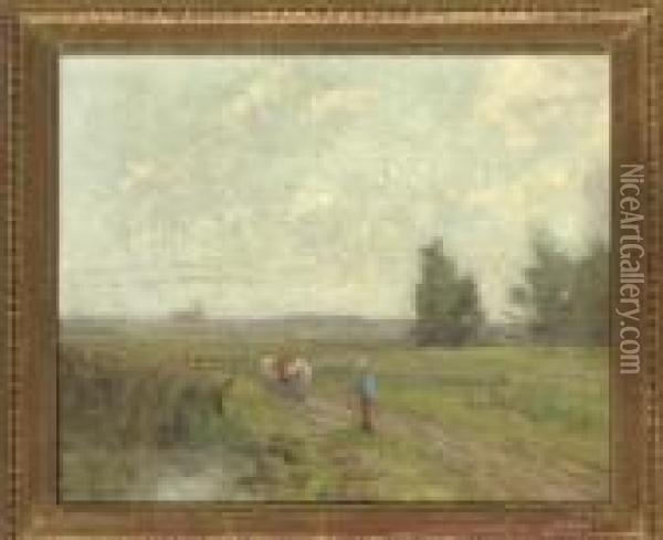 Returning Home Oil Painting - George Clausen