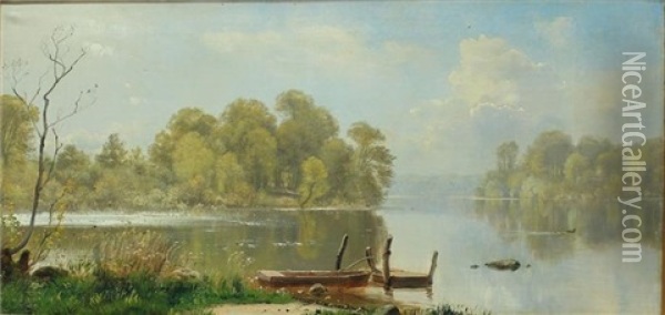Skovso Ved Hellebeck Oil Painting - Carl Frederik Peder Aagaard