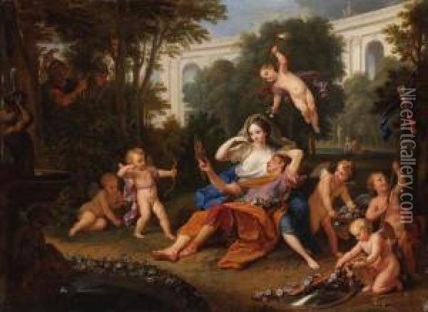 Rinaldo And Armida Oil Painting - Louis de, the Younger Boulogne