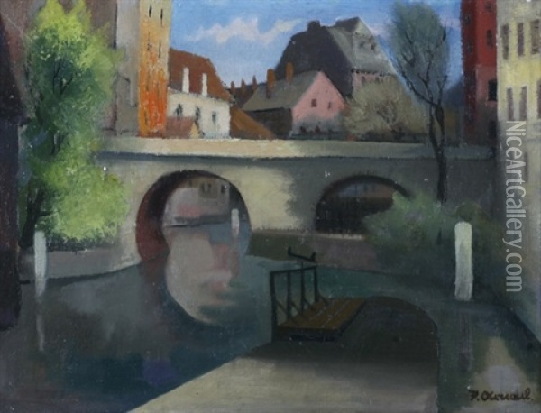 Kanalbrucke In Offenbach Oil Painting - Paul Arnoul