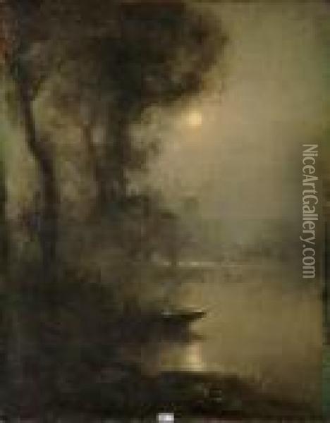 Clair De Lune Sur L'etang Oil Painting - Victor Gilsoul