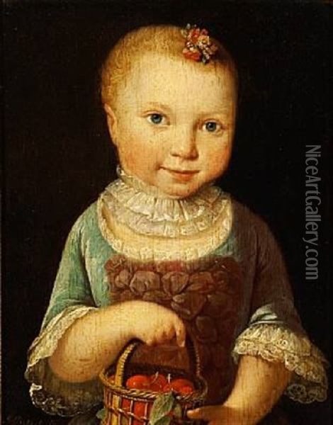 Portraits Of Brother And Sister Hannibal Vilhelm Ludvig Maaloe (1761-1841) And Wilhelmine Maaloe (1763-1799) (pair) Oil Painting - Jens Juel