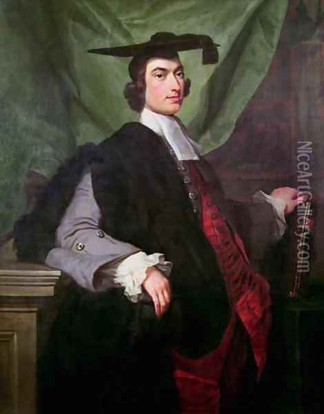 Portrait of a Scholar Oil Painting - George Knapton