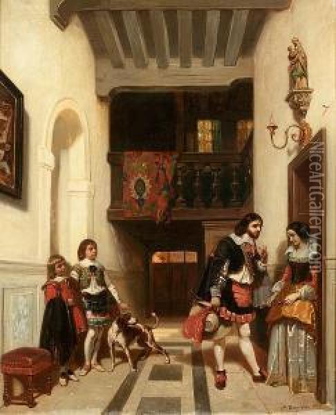 The Suitor Oil Painting - Camille-Joseph-Etienne Roqueplan