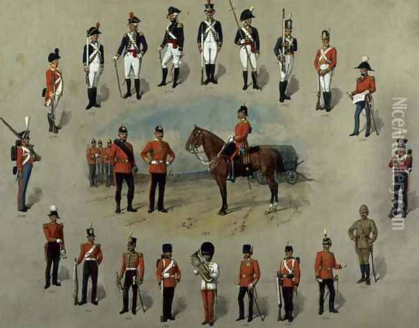 Members of the Royal Engineers Oil Painting - Richard Simkin