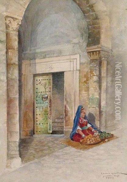 Vue Du Quartier Juif De Tunis Oil Painting - Gaston-Marie-Anatole Roullet