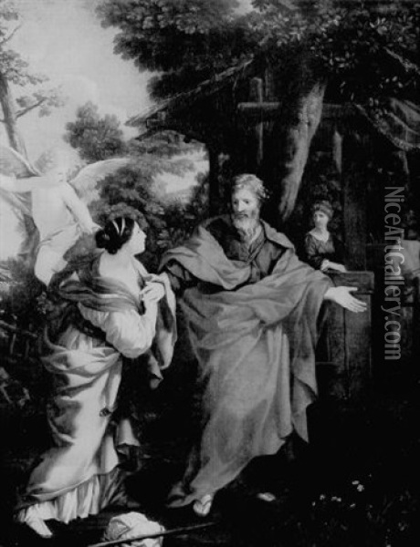 Hagar Returning To Abraham Oil Painting - Pietro da Cortona