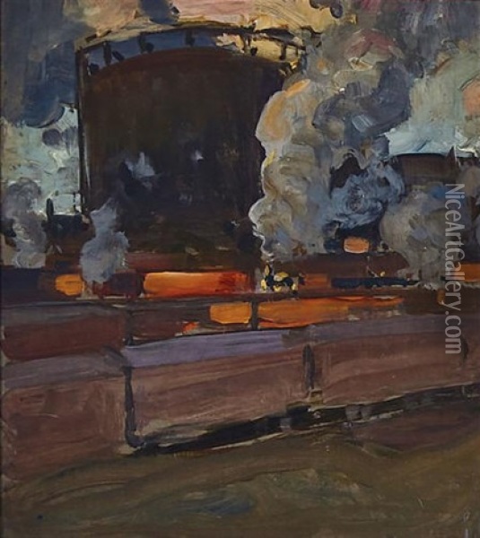 Freight Yard, Toronto Oil Painting - James Edward Hervey MacDonald