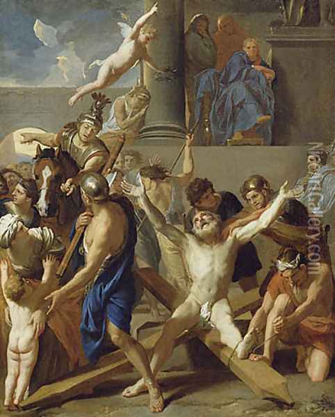 The Martyrdom of St. Andrew Oil Painting - Charles Le Brun