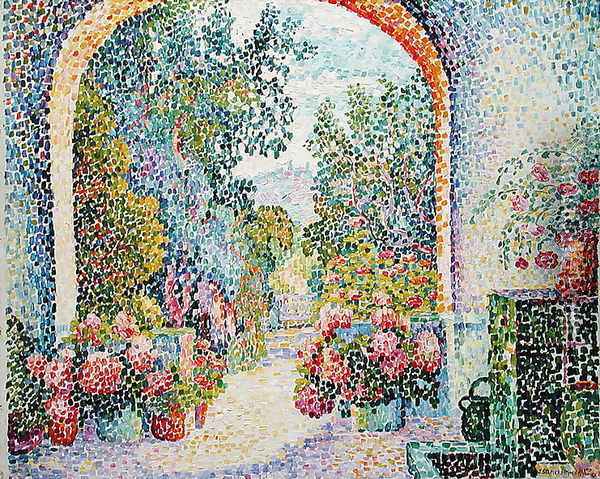 Garden at La Hune, Saint-Tropez, 1909 Oil Painting - Jeanne Semersheim-Desgranges
