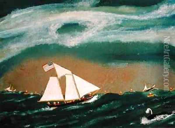 Fishing Schooner Josephine on the Grand Banks Oil Painting - John O.J. Frost