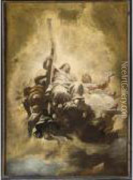 Cristo Risorto Con La Croce Oil Painting - Luca Giordano