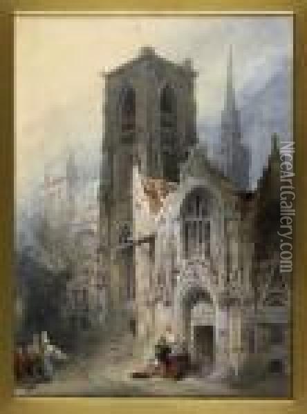 Cathedral At Amiens Oil Painting - David Roberts