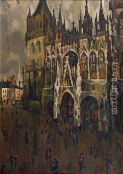 La Cathedrale De Rouen Oil Painting - Pierre Dumont