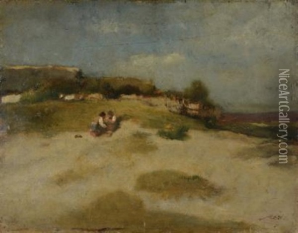 Jeunes Enfants Dans Les Dunes Oil Painting - Auguste Boulard Sr.